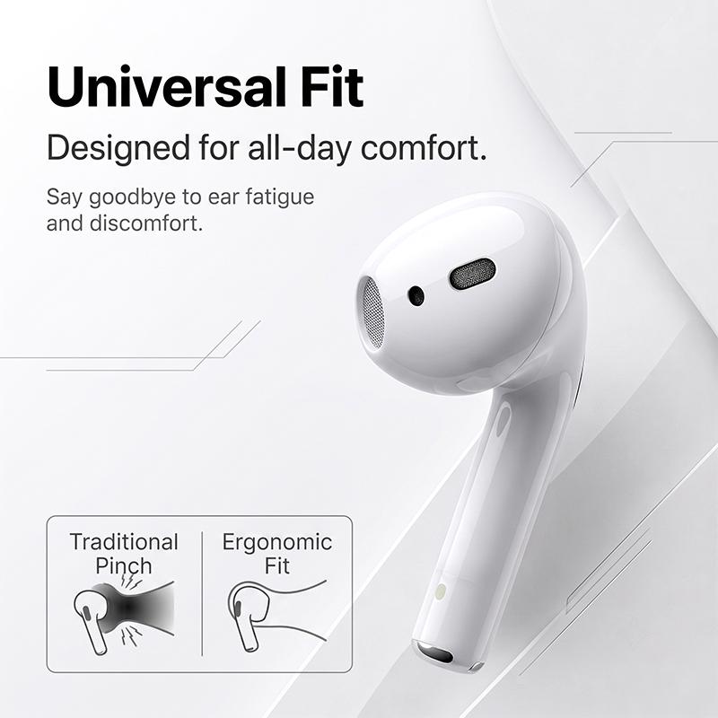 AirPods 2 Kabellose Ohrhörer Bluetooth 5.3 HiFi Stereo Sound Duale Mikrofone 24H Gesamtspielzeit Touch-Steuerung In-Ear-Kopfhörer Für IOS Android