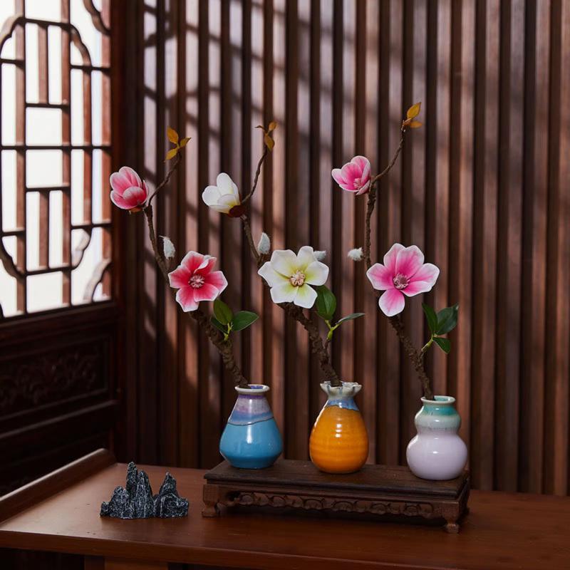 1/2/3pcs Artificial Magnolia Flowers-Perfect for Home,Hotel,Restaurant,Bar,Garden,and Balcony Decor|Ideal Valentine'S Day Gift
