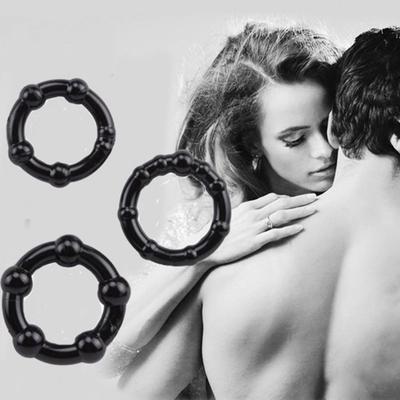 Sex Shop 3 sztuk/zestaw Mężczyźni Okrągły Penis Opóźnienie Czasu Pierścienie Koralik Stymulacja Seksualna Produkty dla Dorosłych