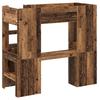 Loft Bed Frame with Desk Reclaimed Wood Look 75 x 190 cm