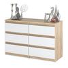 Chest of Drawers Sonoma Oak White Matte 100 Cm TV Cabinet Living Room Furniture