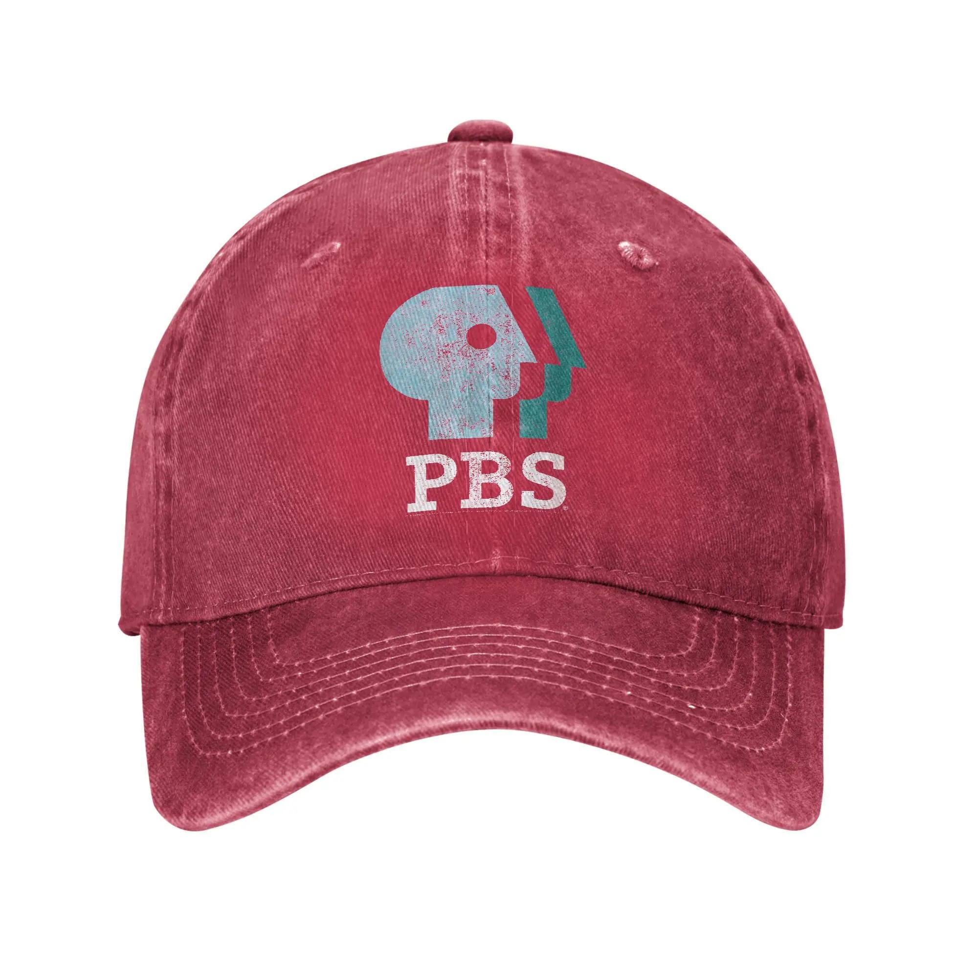 

Blue Teal and White Logo PBS Casual Baseball Cap For Unisex Women Summer Outdoor Sport Hip Hop Hats Street Style Baseball Caps One Size
