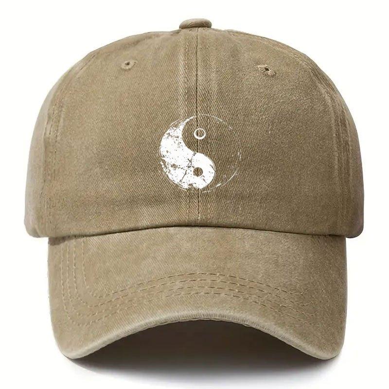 Pc Tai Chi Pattern Adjustable Printed Baseball Cap Breathable and Hand Washable Suitable for Outdoor Sports and Casual Wear