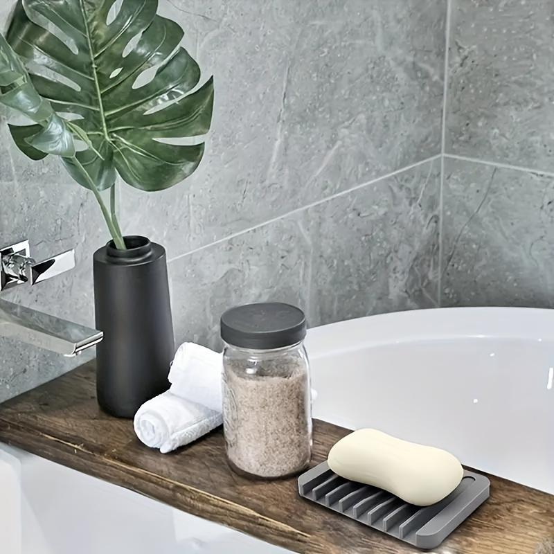 1PC Bathroom anti slip soap box, kitchen drip water soap holder, storage container, silicone self draining soap rack