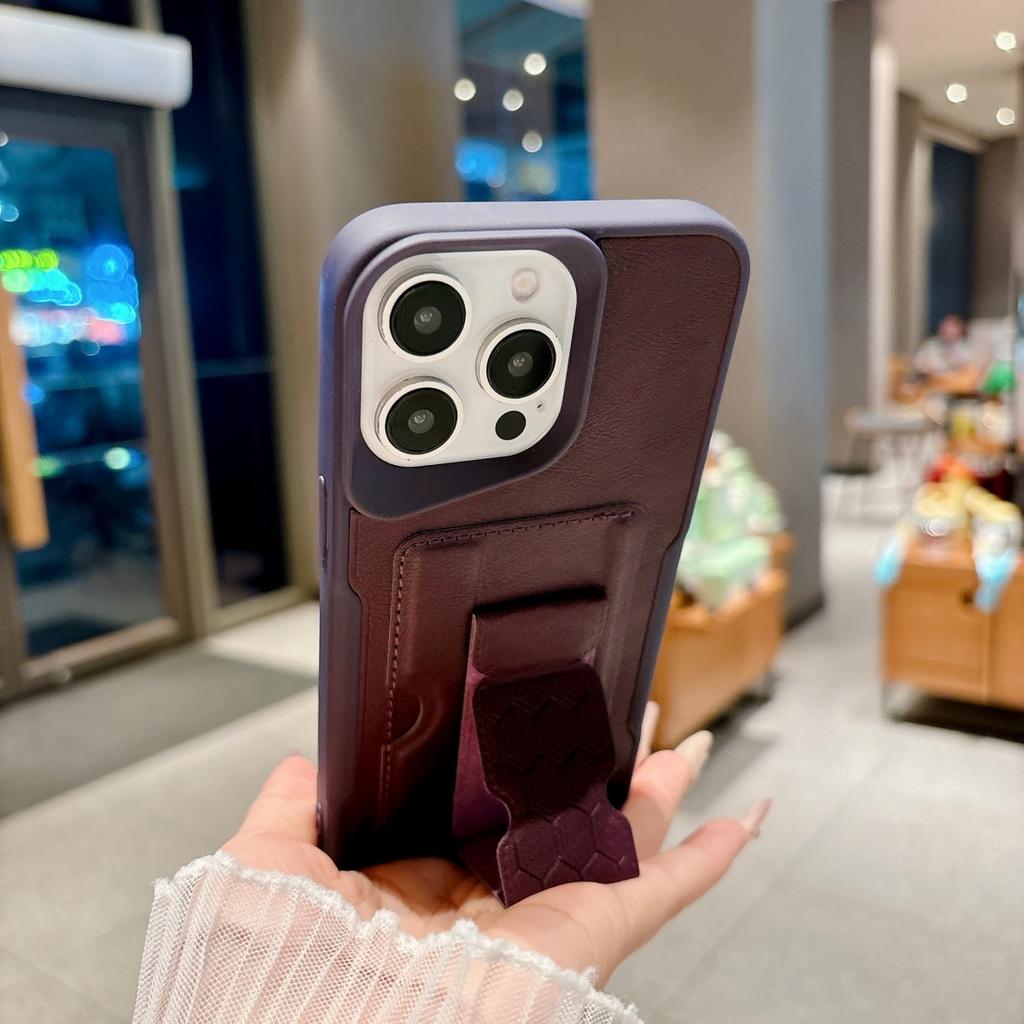 Luxury Credit Card Holder Slot Bag Stand PU Leather Phone Case For iPhone 17 16 15 14 13 12 11 Pro Max Pocket Fold Bracket Cover