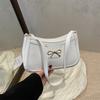 Spring Solid Color Bow Fashion Casual Commuter Bag Women's 2025 New Retro Shoulder Underarm Small Square Bag Versatile