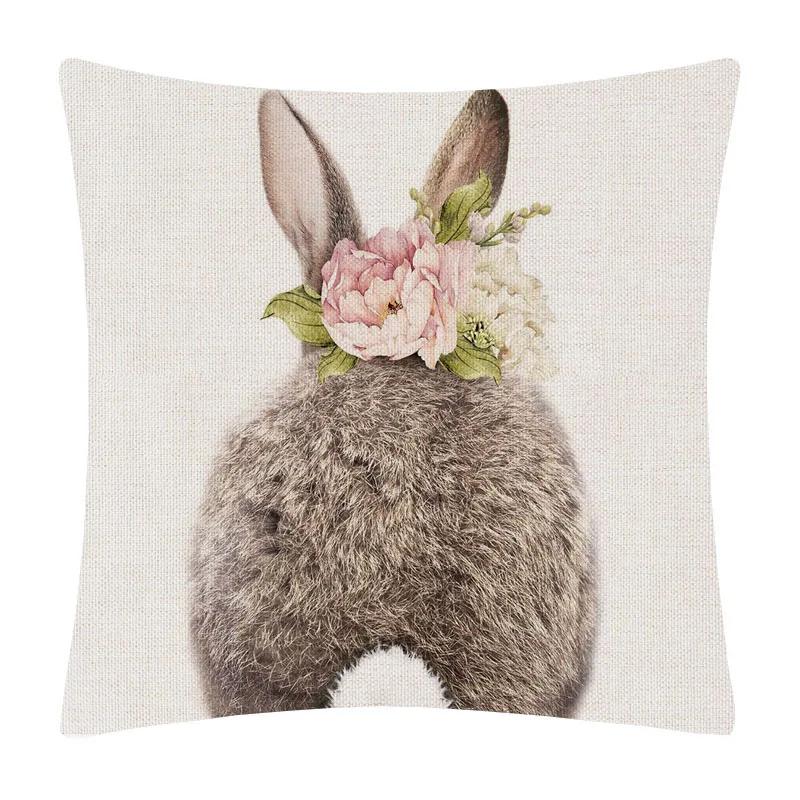 Bunny Donkey Fox Deer Hedgehog Bear Cock Duck Hippo Animals Posters Cushion Cover Decorative Pillows For Sofa Home Decor
