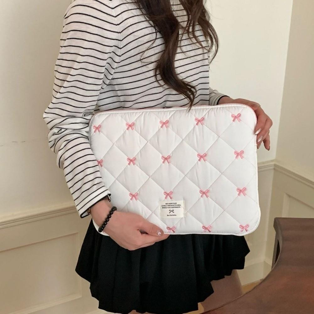 Shockproof Tablet Sleeve Case Soft Laptop Bag Portable Bow Laptop Sleeve  Travel