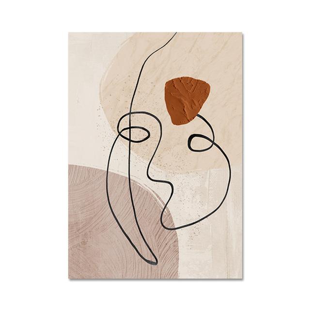 Poster de perete Mattis Line Art Geometrie abstractă Pictură în ulei pentru living modern