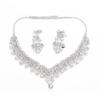 Bridal Rhinestone Jewelry Set: Necklace and Earrings for European & American Weddings