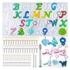 Silicone Alphabet Resin Molds Kit Letter Silicone Mold Epoxy Resin Casting Mold Keychain Making Set Keychain Supplies