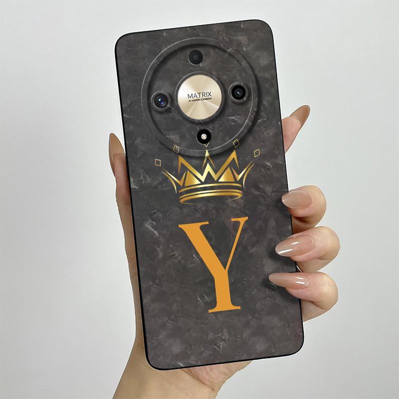 For Honor X9b Case Honor X9A Honor Magic 6 Lite Magic 5 Lite Phone Case Crown Letters Full Matte Anti Drop Soft Protective Cover