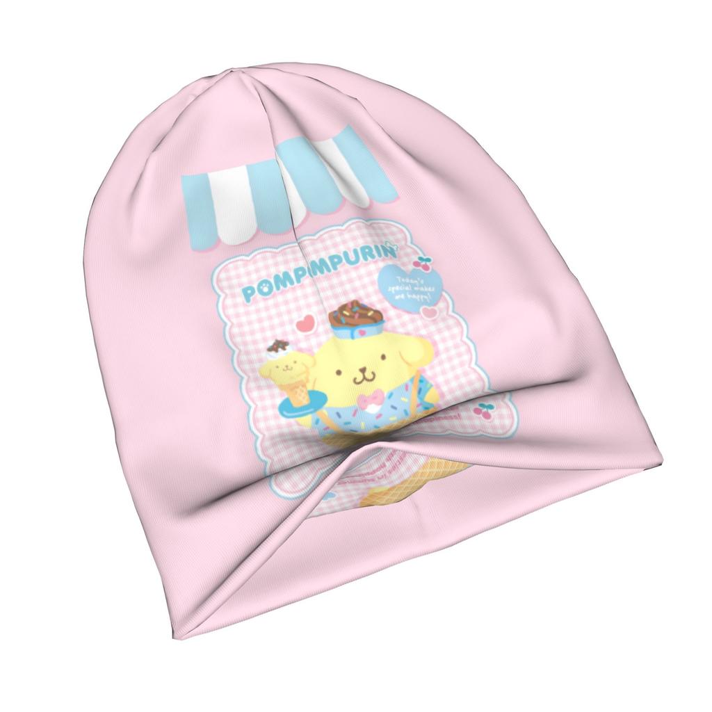 Pompompurin Ice Cream Adult Beanie Hat - Anime with Iconic Pompom Purin, Layered Outfits for Coffee Walks, Creative Spaces & Themed Outfits - Novelty