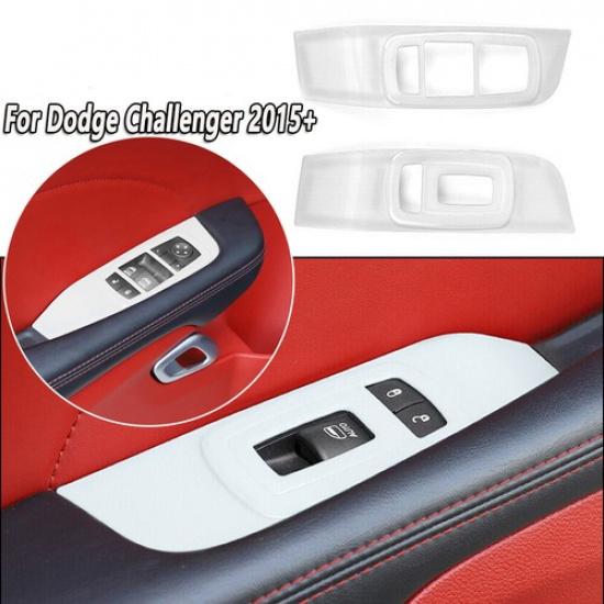 White Window Lift Button Panel Trim for Dodge Challenger 2015+ Inner Accessories