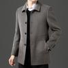 Men's Winter Double-Sided Wool Coat with Detachable Down Liner - Casual Windbreaker Jacket for Middle-Aged Dads