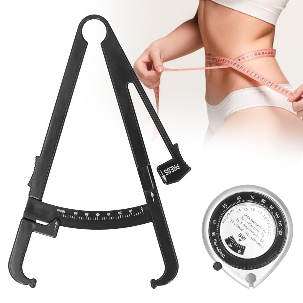 Body Fat Caliper BMI Measuring Tape Skinfold Calipers Body Fat Measure Tape Set