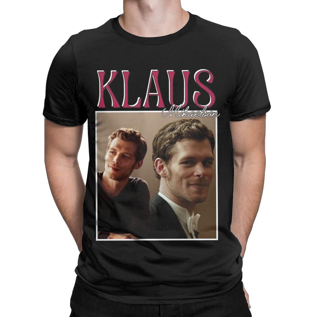 Awesome Klaus Mikaelson The Vampire Diaries T-Shirt Men O Neck Pure Cotton T Shirt Short Sleeve Tee Shirt Graphic Tops