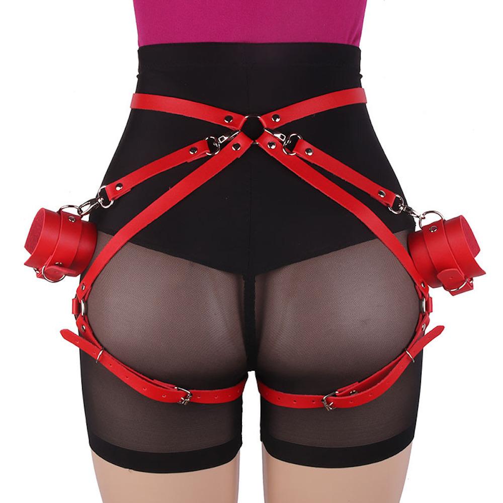 Bondage Garter Belt Leg Harness Thigh Buttocks Handcuff Sexy Lingerie Fetish Exotic Dance Wear Punk Adult Sex Game Toys