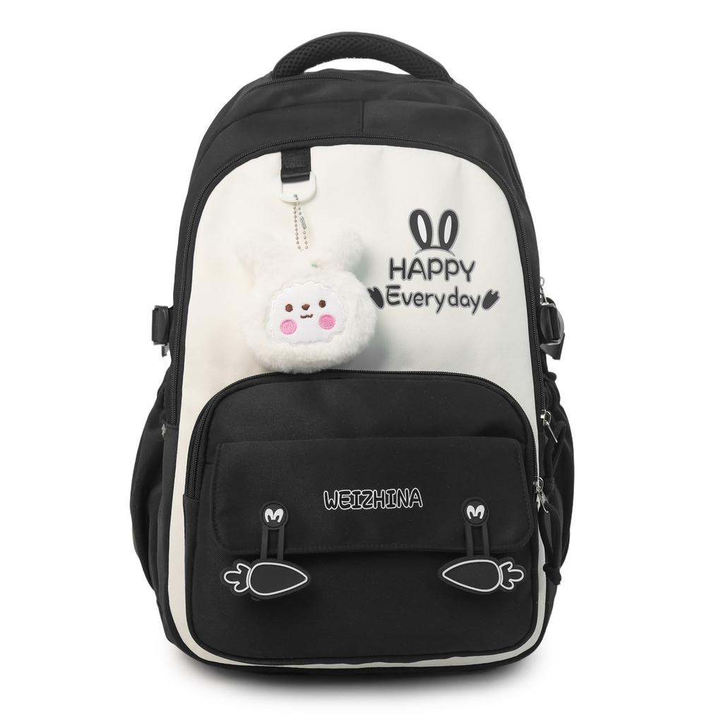 Schoolbag contrasting color small fresh backpack boys and girls large capacity load reduction ridge backpack primary school bag shoulder bag book bag