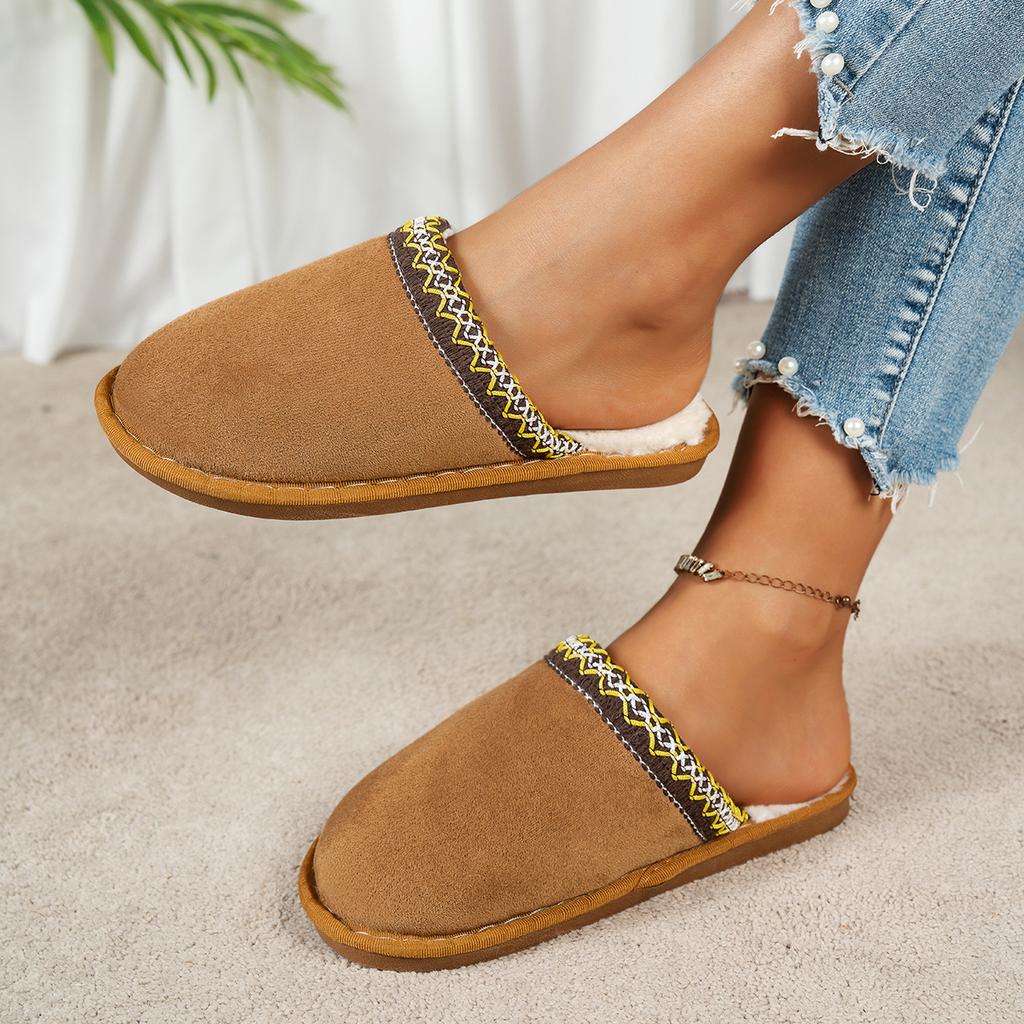 Fashion Eretro Fashion Fluffy Platform Slippers Women 2025 Winter Plush Warm Shoes Woman Comfortable Non Slip Home Slippers Slides Women