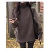 Women's Pure Wool High Neck Sweater, Loose Fit Plus Size, Mid-Length for Autumn/Winter, Covers Buttocks, Cashmere Knitwear