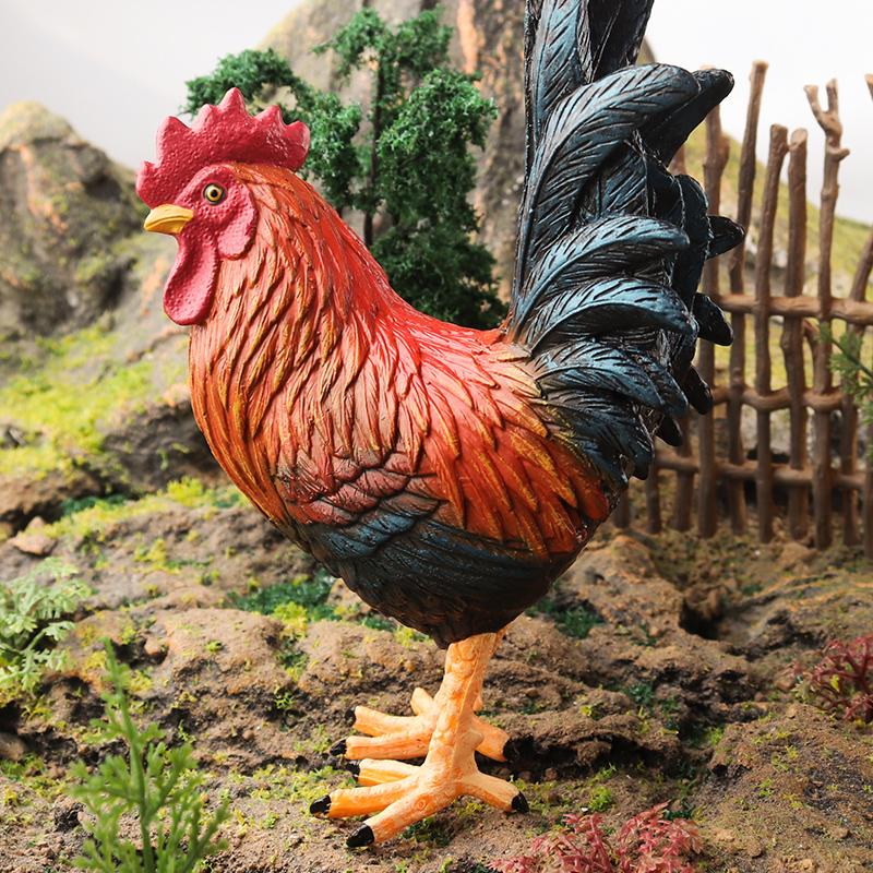 Oenux Simulation Cute Poultry Farm Animals Model Mandarin Duck Goose Swan Hen  Action Figures PVC Miniature Toy Gift For Kids