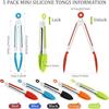 5 Pcs Small Serving Kitchen Tongs with Silicone Tips Mini Silicone Tongs 7 Inch Christmas Party Supplies for Salad, Grilling, Frying and Cooking