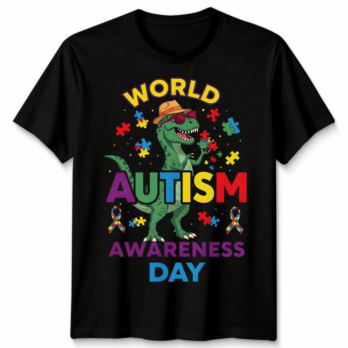 Unisex Autism Awareness World Autism Awareness Day Trex Tshirt L