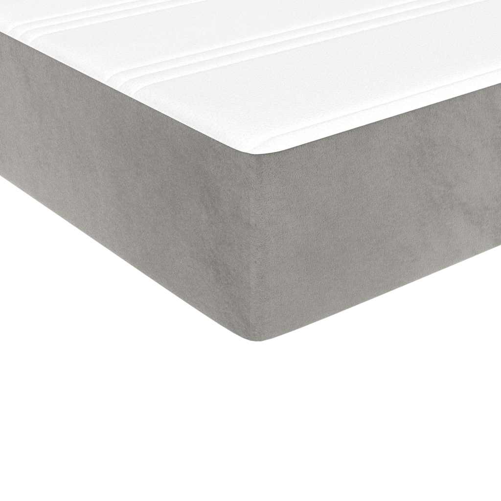 Pocket Spring Mattress Medium Firm Light Grey 120 x 210 x 20 cm Velvet