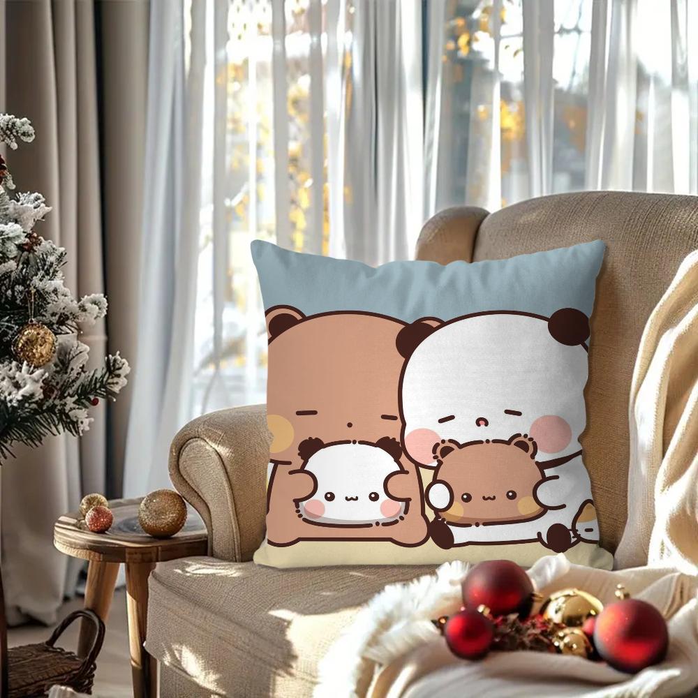 Cartoon One And Two Cloth Animation Pillow Case Square Pillow Bedroom Sofa Leisure Comfort Car Living Room Home Decoration 40X40