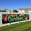 Merry Xmas Merry Christmas Decorative Banner, Outdoor Garden Fence Holiday Party Decor