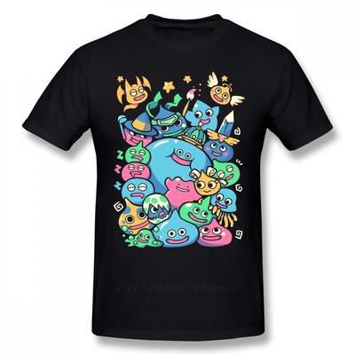 Dragon Quest T Shirt Slime Party TShirt Funny Beach Tee Shirt 100 Cotton Printed Man Short Sleeves Oversize Tshirt