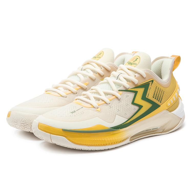 361 BIG3 5.0 Quick PRO Basketball Shoes Men's Low Top Feather White/Stamen Yellow 672441119-2