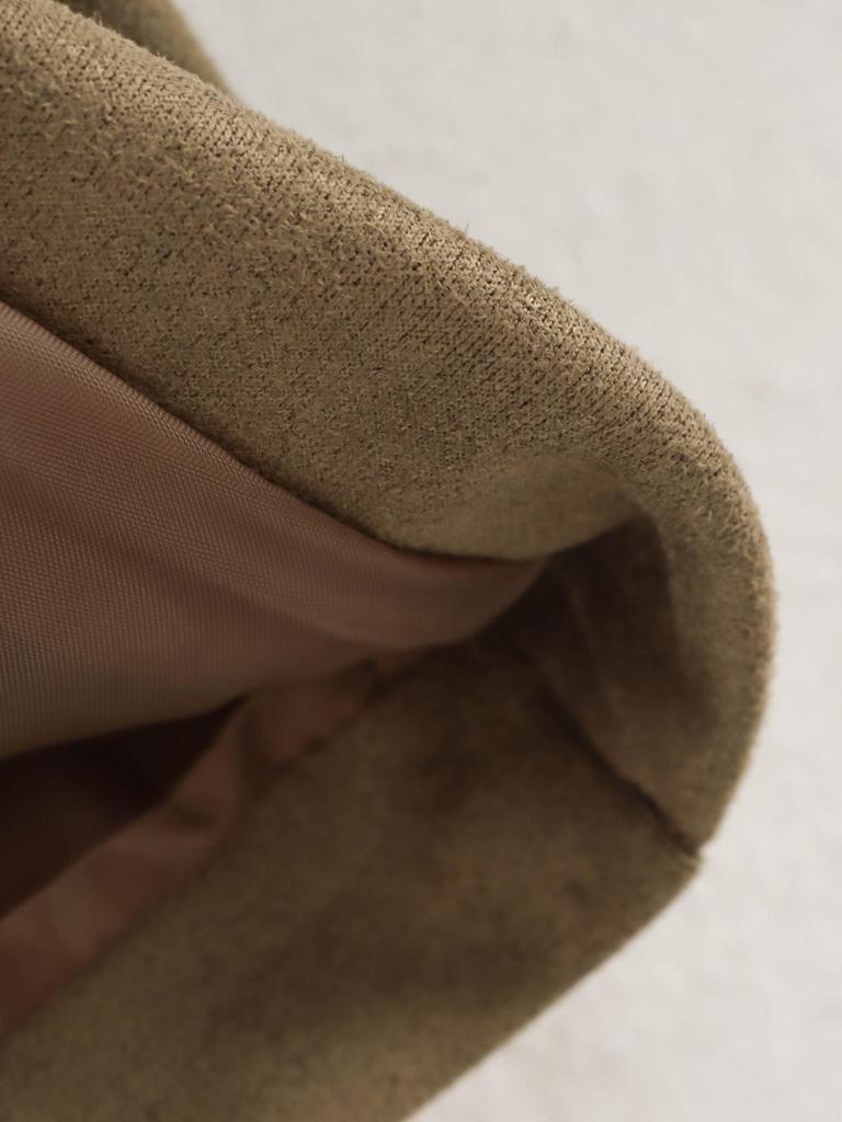 Women's Suede Pocket Jacket with Turn-Down Collar - 2024 Autumn Casual European & American Style