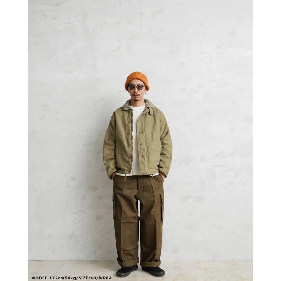 Navy Deck with Stencil Tan Number [WAIPER] U.S. N-1 Jacket, Distressed, U.S.N. - [WP04] (JP, Size, 42, Tan)