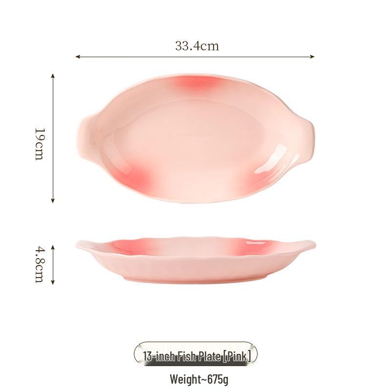 2025 Stylish Pink Ceramic Tableware Set: Elegant Plates and Deep Fruit Bowls