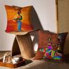 Abstract Painting African LPillow Case Sofa and Living Room Decorative Cushion Covers Dust-proof and Mite-proof Invisible Zipper