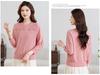 Mom's Spring Wool Sweater: Women's Round Neck Long Sleeve Knitwear - 2026 Fashion Loose, Age-Reducing Thin Top for Spring/Summer