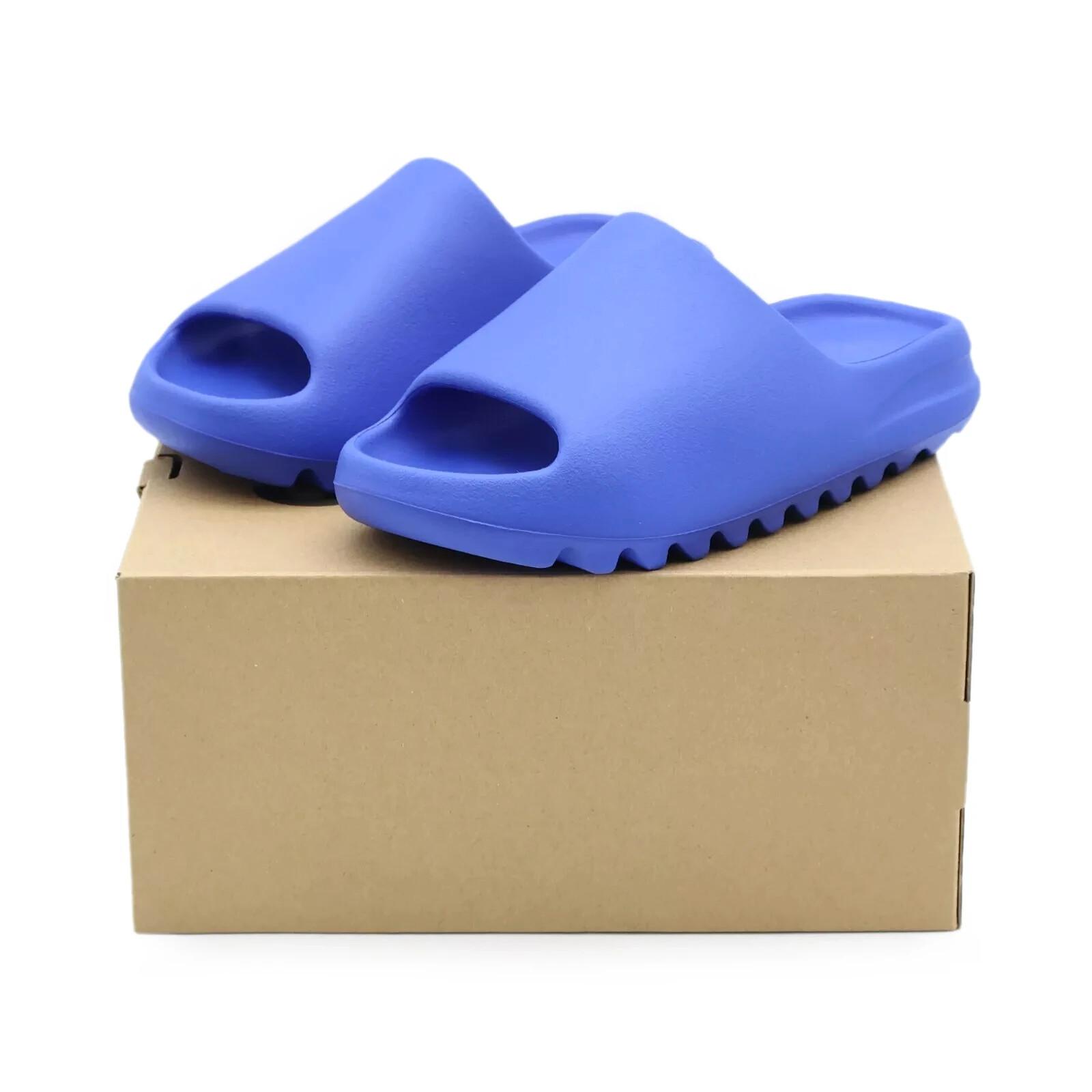 ID4133 adidas Yeezy Slide Азурный Кобальтовый Королевский Синий Сапфировый Индиго Морской (Мужской) 5