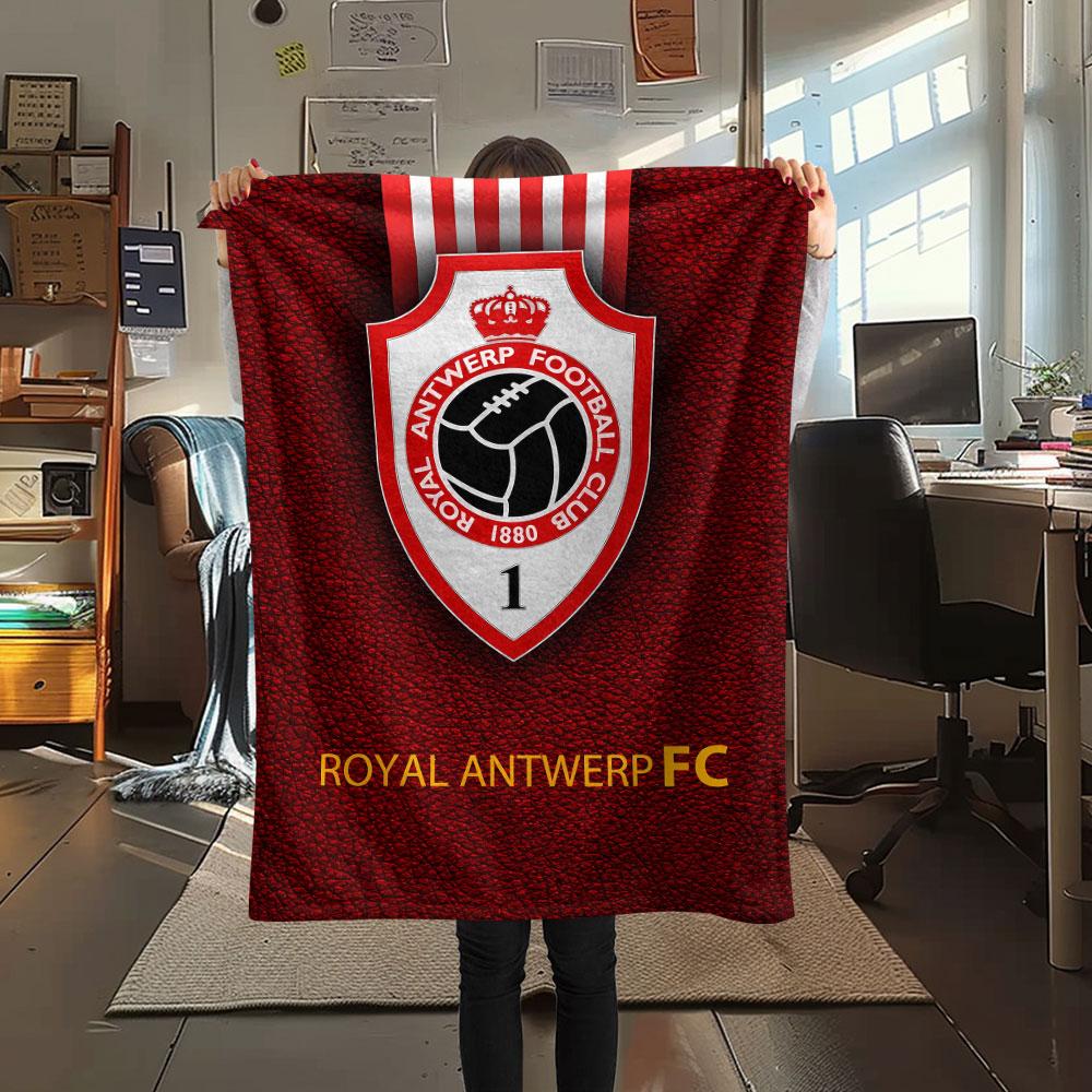 1PC Royal Antwerp FC Patterned Flannel Blanket Suitable For All Seasons for Home Decor Warmth and Comfort Gifts Holiday Present