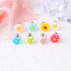 Fashion Resin Camellia Stainless Steel Earrings High Grade Barbell Style Screw Stud Ear Jewelry Party Gifts For Women Girls
