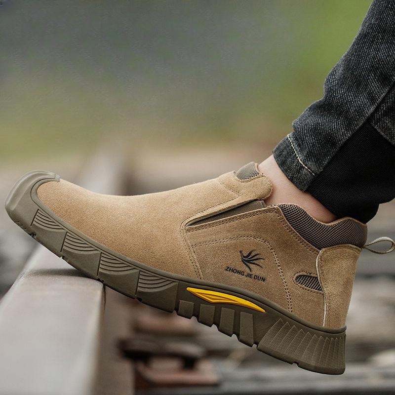 Modeschuhe für Herren Bruchsicher Durchstichsicher Sicherheit Atmungsaktive Arbeitsstiefel Herren Hohe Qualität Leichte Schutzschuhe Zapatillas Hombre