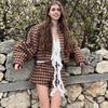 Coco Style Plaid Women's Fashion Jacket + Shorts Set
