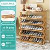 Folding Shoe Rack Multi-tier Shoe Rack for Entryway Balcony Potted Plant Shelves Simple Assembly Shoe Rack Make Of Bamboo