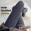Womens High Waist Thermal Leggings With Vertical Ribbed Texture Cotton Blend Winter Warm Tights