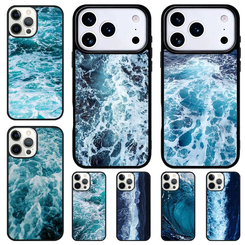 Blue Ocean Waves Sea Phone Case for iPhone 17 Air 16 15 11 12 14 13 Pro Max Shockproof Cover