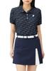Koszulka golfowa GOLF W P Żakardowy Puszysty Relaks Granatowy Polo/Krótki Rękaw/627705 Damska