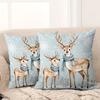 1 Pieces Cute Deer with Snowflakes Printed Pillow Covers Polyester pillowcase, sofa decorative cushion cov Headboard Pillow