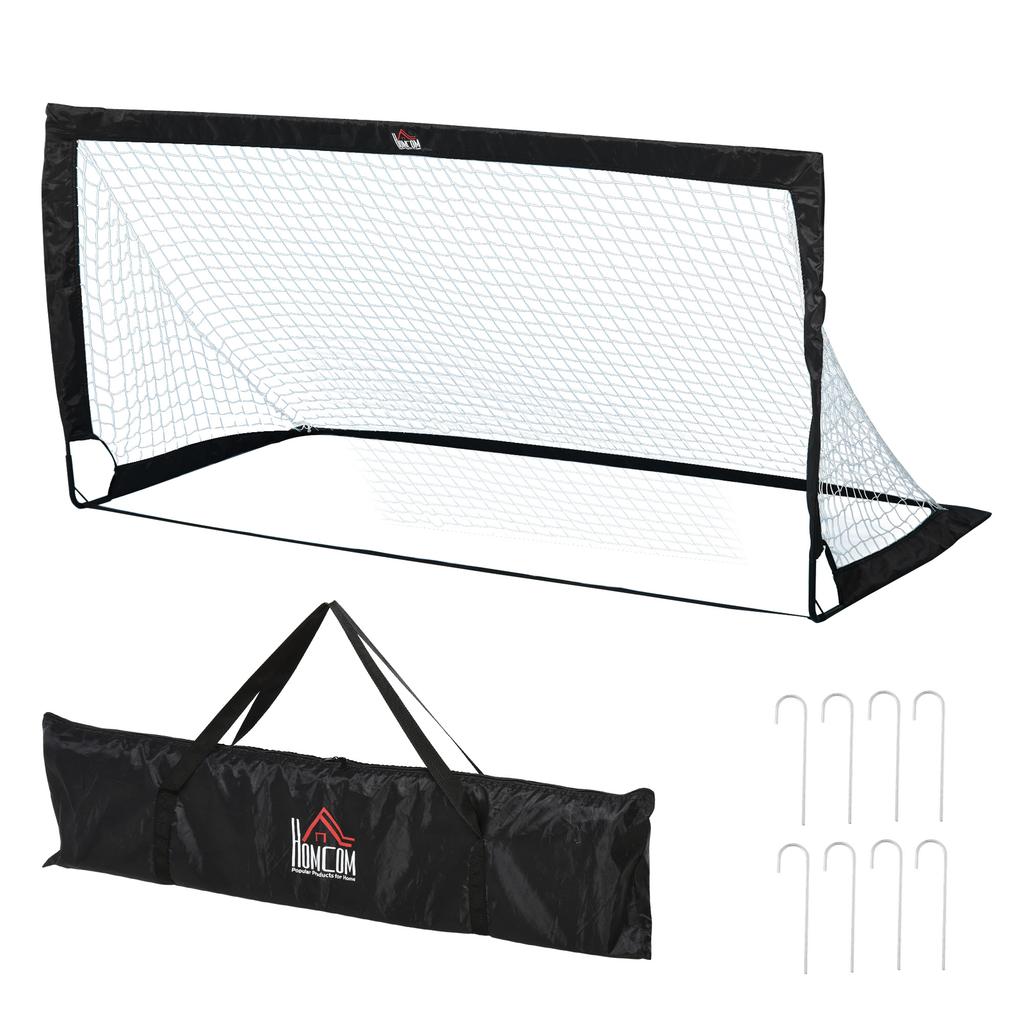 Set of 2 Football Goal Net 6 X 3 Ft Foldable Outdoor Sport Training Teens Adults Football with Carrying Bag Black