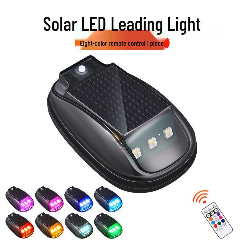 Solar Car LED Wireless Roof Strobe Light with Remote Control - Anti-Collision & Navigation Warning.